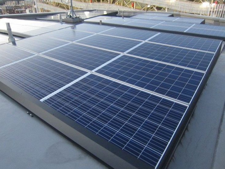 横浜市のビル・マンション屋上に設置した低重心架台